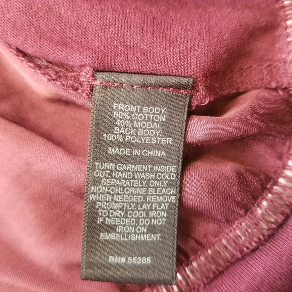 CLOSEOUT Express Rhinestone Bordeaux Racerback Top S - Picture 3 of 4